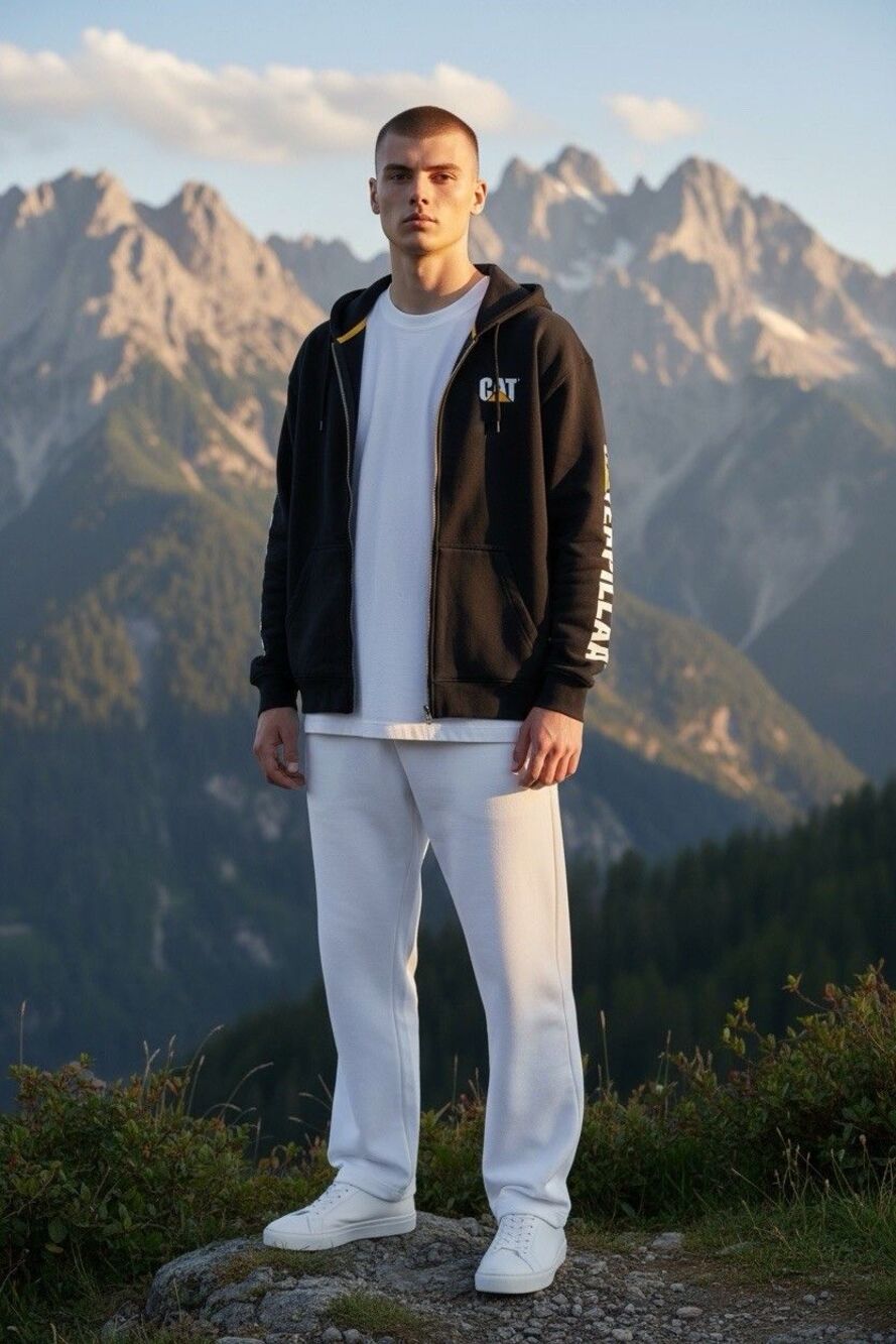 CATERPILLAR FULL ZIP SWEATSHIRT BLACK SIZE L